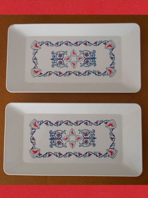 Old PetroGaz promotional serving trays used, set of 2