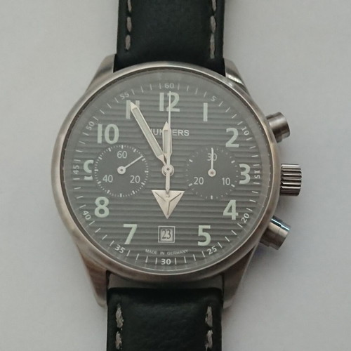 Junkers JU 52 Corrugated Sheet 6216-2 mechanical chronograph used, black