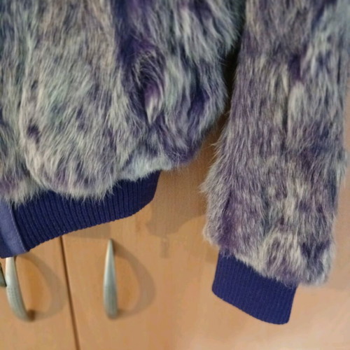 On Line purple faux fur jacket size S like new
