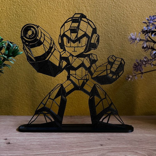 Geometric Low Poly Stand Megaman 16cm new