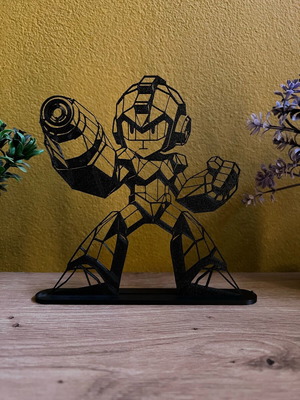 Geometric Low Poly Stand Megaman 16cm new