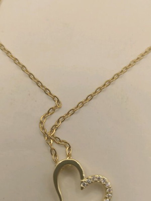 Necklace with heart new with rhinestones