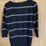 H&M black blouse with white stripes like new, 3/4 sleeves, size XXXL