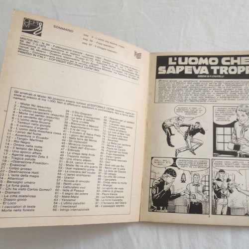 Mister No #99 L'uomo che sapeva troppo comic book used, Italian edition 1983
