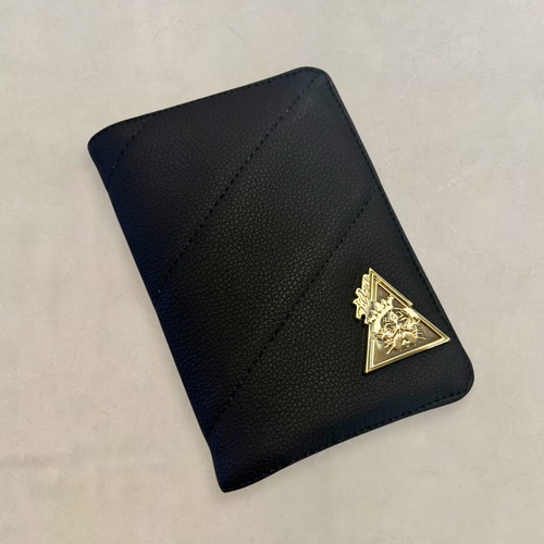 Bellagio Nero Passport Holder by t•Ana Couture new, black faux leather