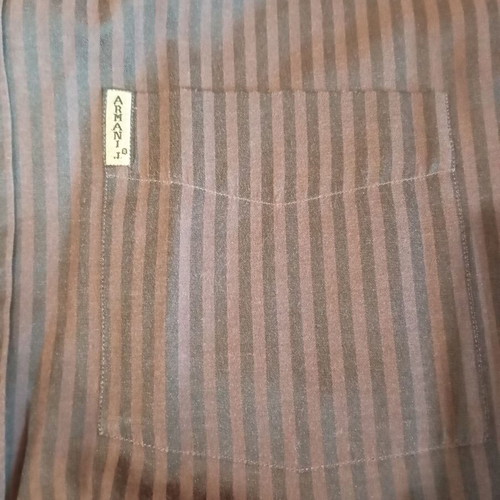 Armani Jeans men's shirt used, striped brown and black, size XL