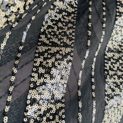 Vassia Kostara long skirt with sequins like new, black and gold
