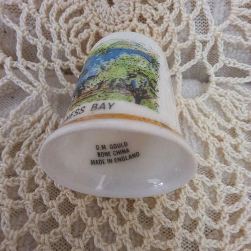 Porcelain thimble like new, tourist souvenir Bowness Bay