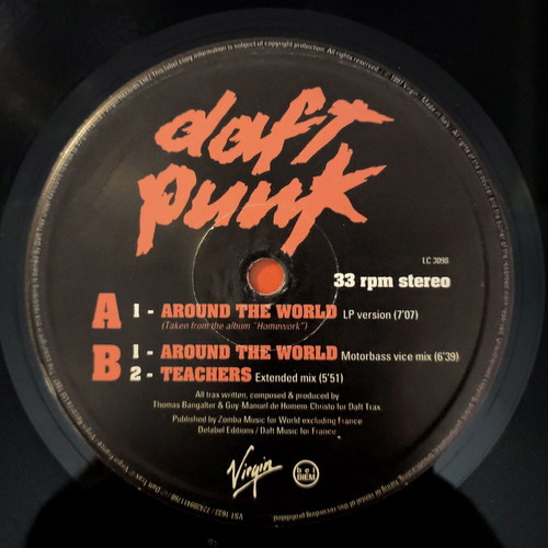 Daft Punk Around The World 12" vinyl maxi single used, UK original 1997