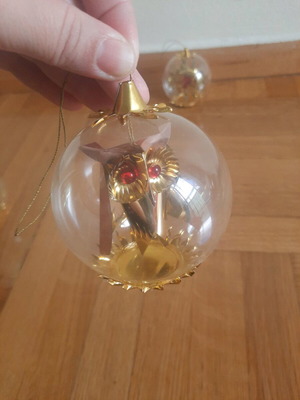 Vintage German Christmas ornaments set of 3, like new, hard plastic