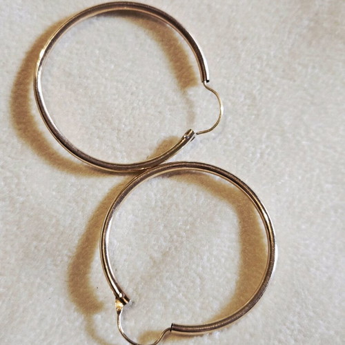 Vintage 585 14K hoop earrings used, gold
