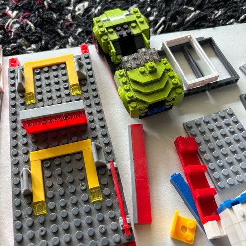 Various vehicles and parts from compatible blocks used