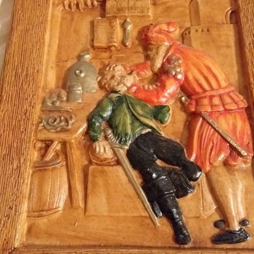 Relief vintage ceramic frame 24×28 used with beautiful colors