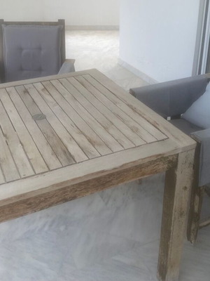 Merewood εξωτερικό ξύλινο τραπέζι με πολυθρόνες μεταχειρισμένο