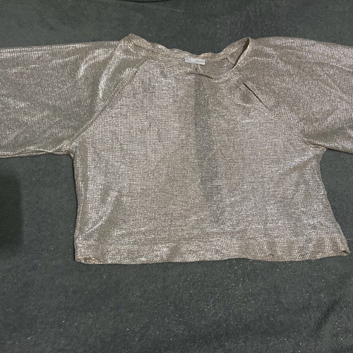Zara blouse with cutouts like new, gold