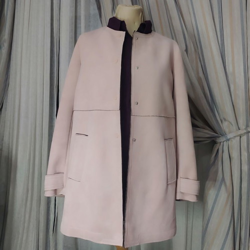 Zara baby pink faux suede coat new, size Large