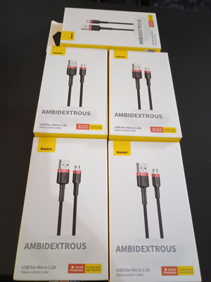 Baseus USB σε micro USB καλώδιο 2μ καινούργιο, πακέτο 5
