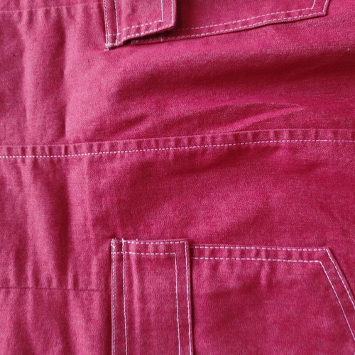 Red denim dress short M/L size like new, elastic fabric