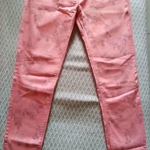 Printed pink slim pants Zara Trafaluc size 36