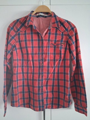 Zara checked shirt used, red, size M