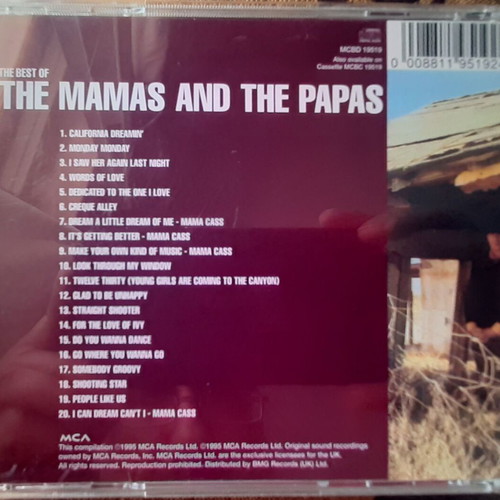The Mamas and the Papas Best Of CD like new, rock