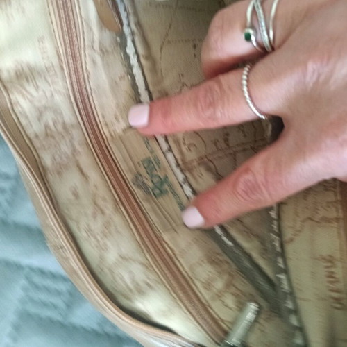 Brunorossi leather shoulder bag used, beige with signs of wear