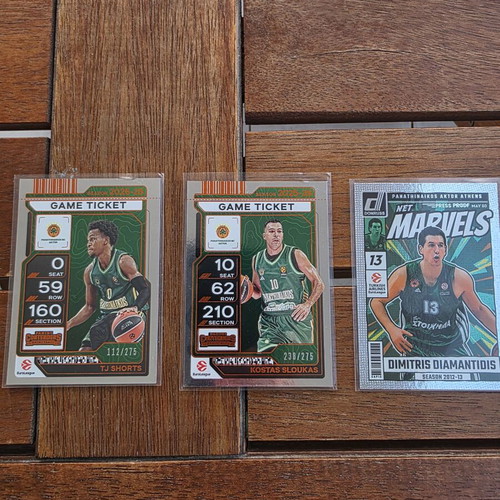 Panathinaikos cards lot, numbered and press proof inserts