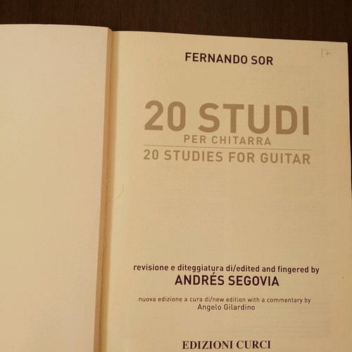 20 Studies for Guitar Fernando Sor like new