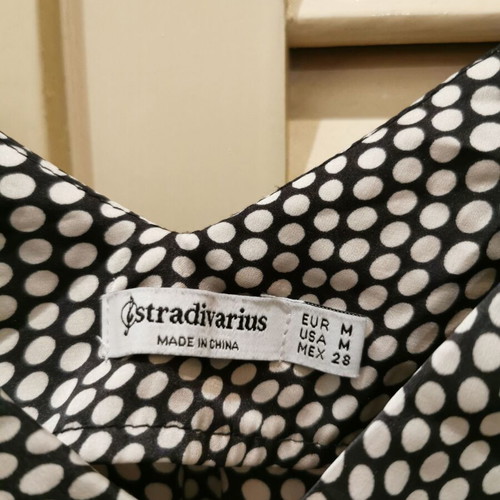Mini polka dot dress Stradivarius like new, medium, black