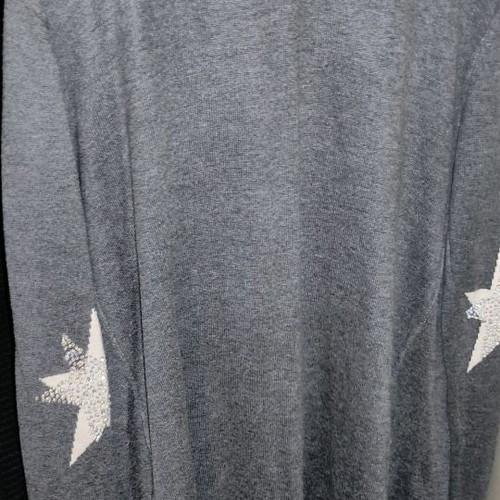 Woolen cardigan with hood and rhinestones stars