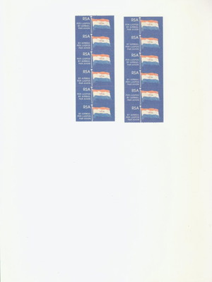 South Africa stamps καινούργια, σετ γραμματοσήμων By Air Mail με παλιά σημαία