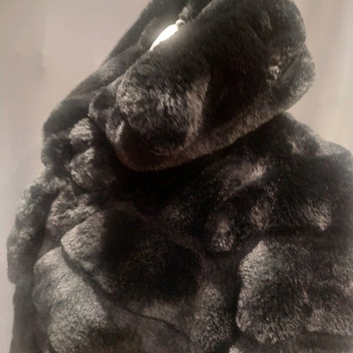 Black Fluffy Eco Fur Size L