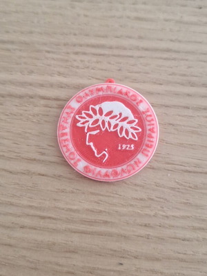 Olympiacos emblem keychain new, handmade 3D printed