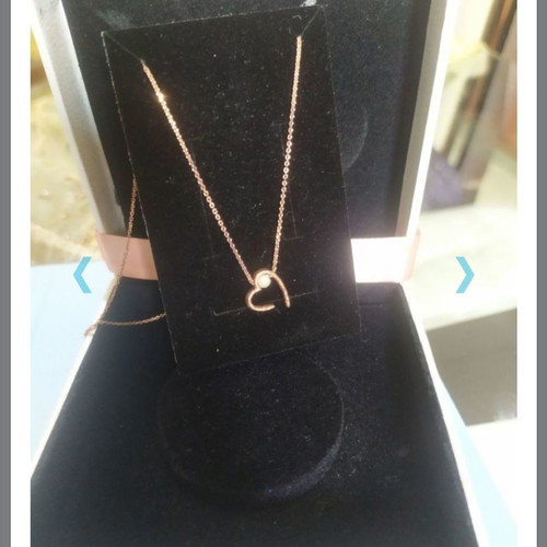 Rose gold heart necklace with pearl new, 925 silver
