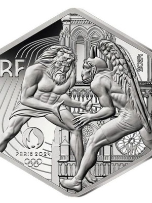 Silver Olympic Games Paris 2024 coin new with Heracles theme