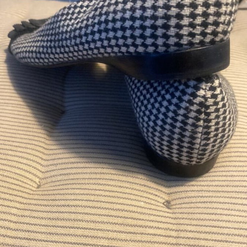 Kalogirou ballerinas used, lemonis leather sole, black and white