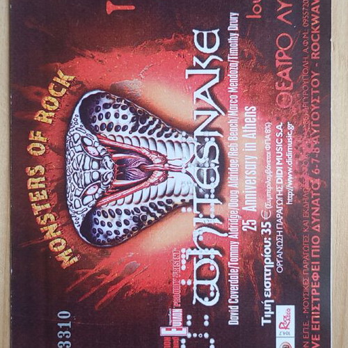 Whitesnake ticket photocopy used from 11-6-2003 concert