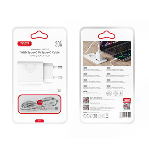 XO L160 USB-C Charger with Detachable Type-C Cable 20W