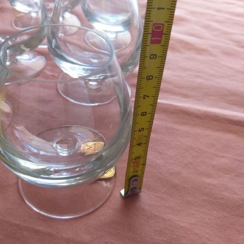 Nachtmann balloon cognac glasses set of six, nearly unused crystal