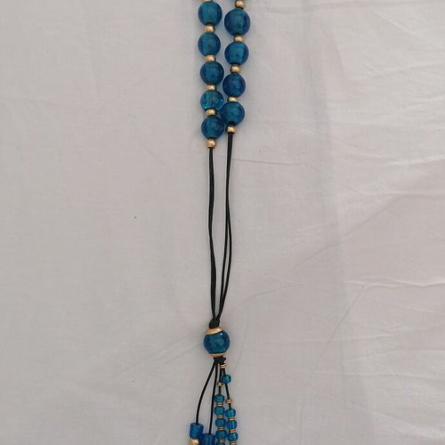 Vintage Blue Glass Decorative Komboloi like new