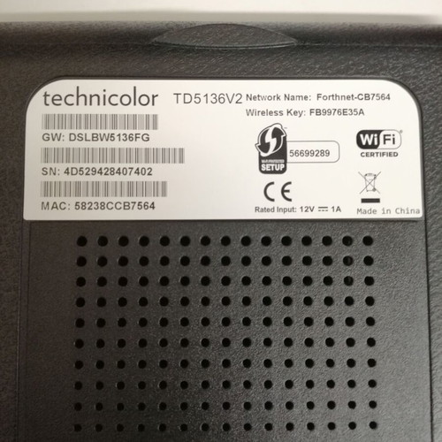 Router Forthnet Tecnicolor like new