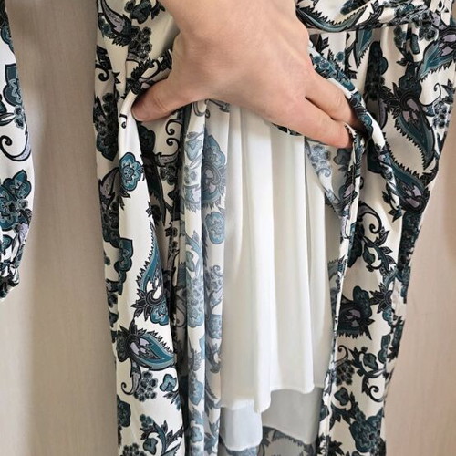 Anna Samouka dress like new, beige with green, boho style