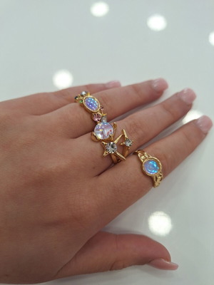 Boho rings set of 3 new, gold color