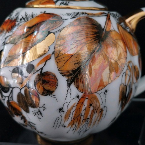 Vintage LFZ USSR tea set 3 pieces "Golden Autumn"