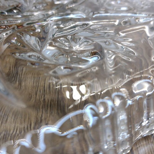 Walther Crystal Glas crystal platter like new with floral elements