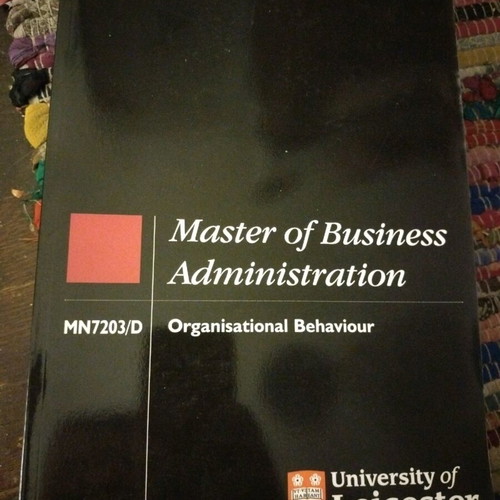 MBA Book University of Leicester Organisational Behaviour new