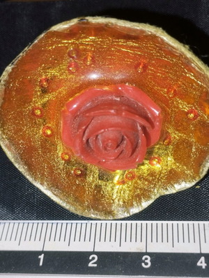 Handmade ring from leather and liquid glass new with adjustable size