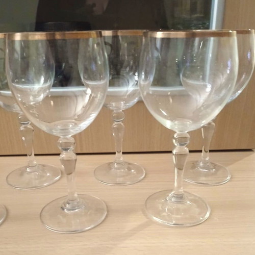 Set of 6 Bohemia crystal water glasses from Czechia new