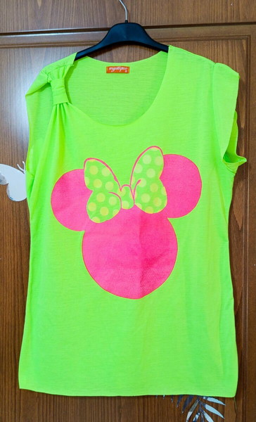 T-Shirt πράσινη φωσφοριζε Minnie mouse!