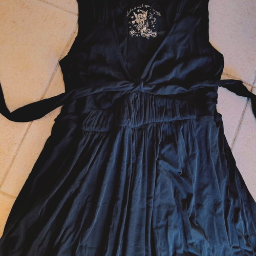 S.Oliver vintage gothic dress, black, size L